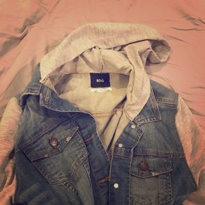 Urban Outfitters BDG Jean jacket / grey hoodie